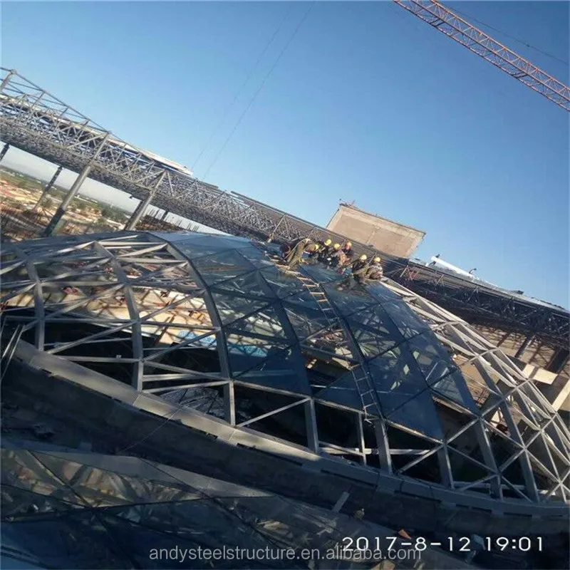 steel structure metal skylight dome roofing shed building with glass