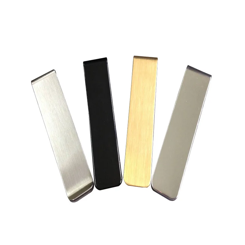 Brushed finish silver color stainless steel types of paper binder money clips