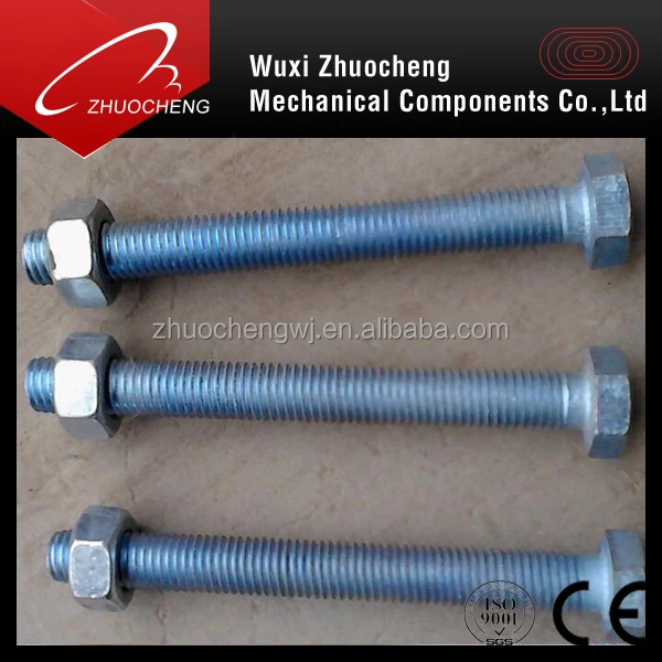 DIN933 DIN931 carbon steel HDG Cotter Pin-Lockable hex head hollow bolt