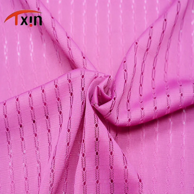 Rigid Wheat Ears Pattern Stripe Dry Fit Mesh Sportswear Fabric