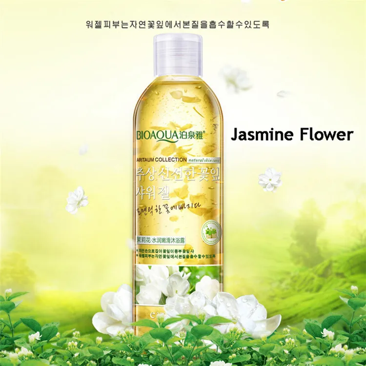 OEM bioaqua body wash natural flower petals deep moisturizing whitening shower gel