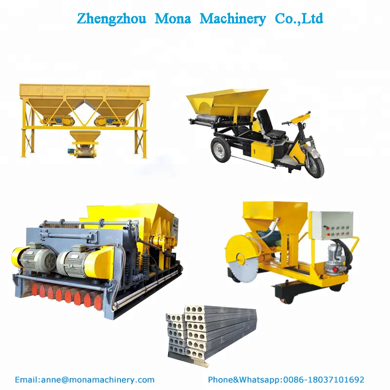 High density concrete floor slab extrusion forming machine with low noise