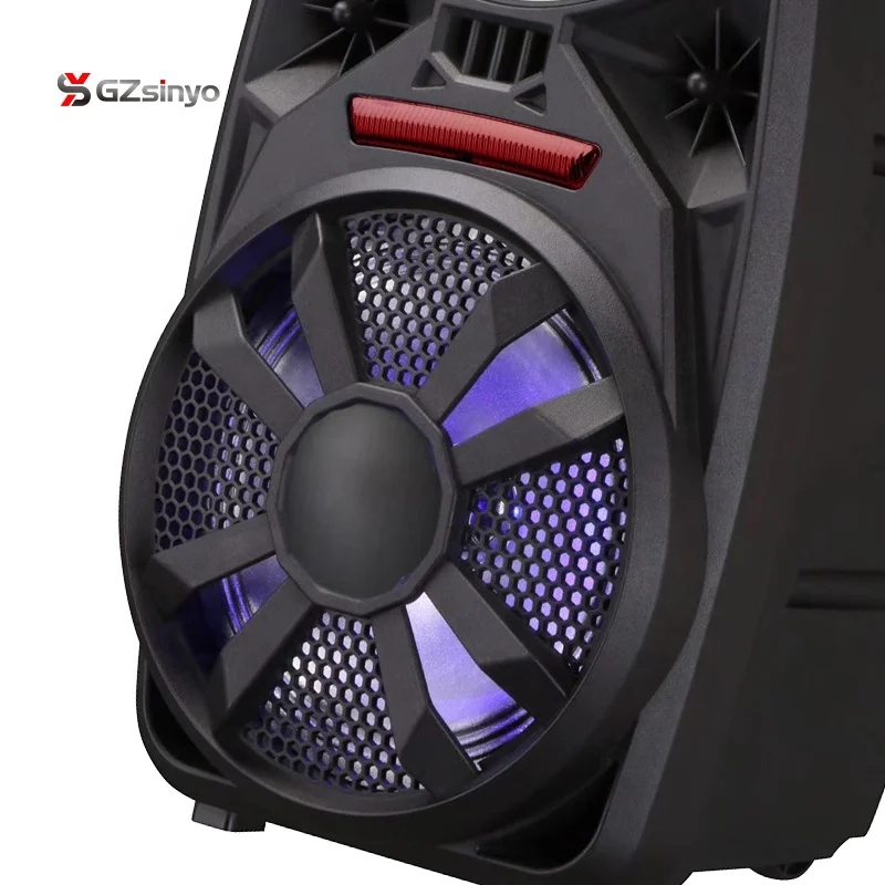 8 дюймов перезаряжаемые портативный усилитель звука слуховой динамик с микрофоном и направленный дискотечный свет