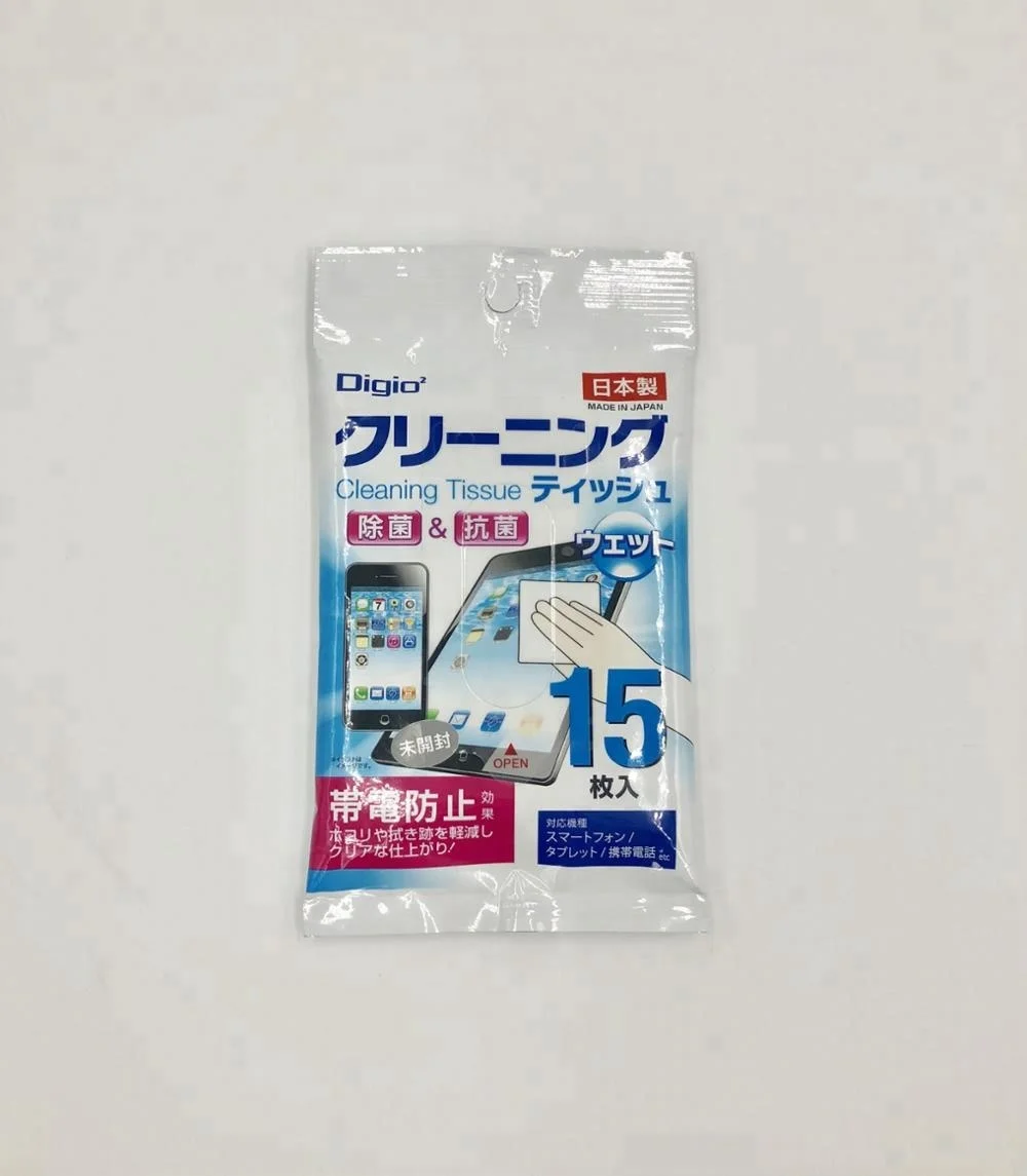 Custom Logo Single Package Mobile Phone electronic product Screen Cleaning Wet Wipe