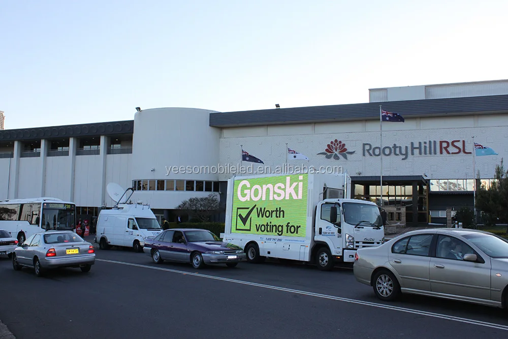 Мобильный Рекламный грузовик с одним подъемным светодиодным экраном и рекламной коробкой