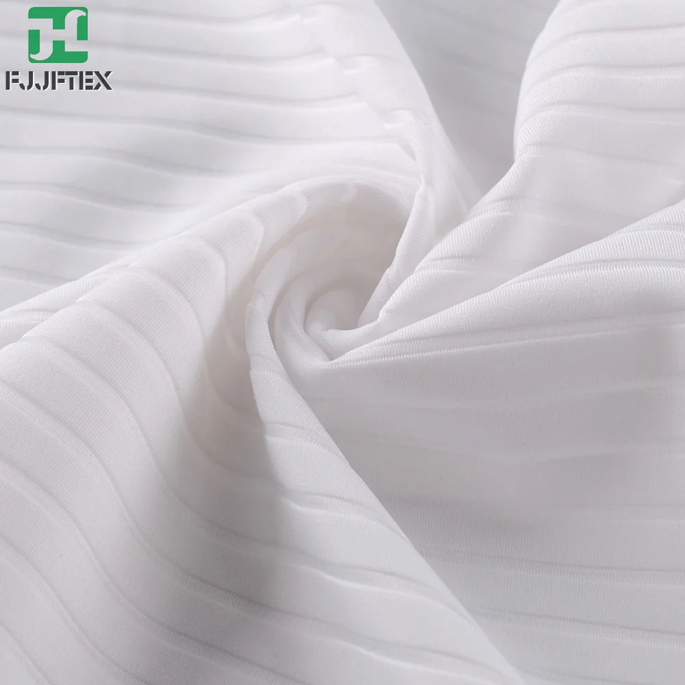 85% polyester 15% elastane knitting stripe sports wear fabric anti bacterial fabric