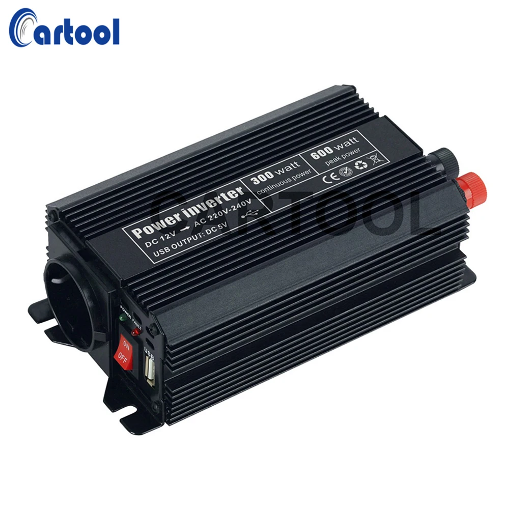 TUV approved High Efficiency 300W Intelligent car power inverter 12v 220v