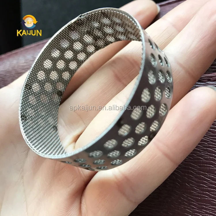 Stainless steel double layer filter tube/perforated metal liquid filters round hole double layer
