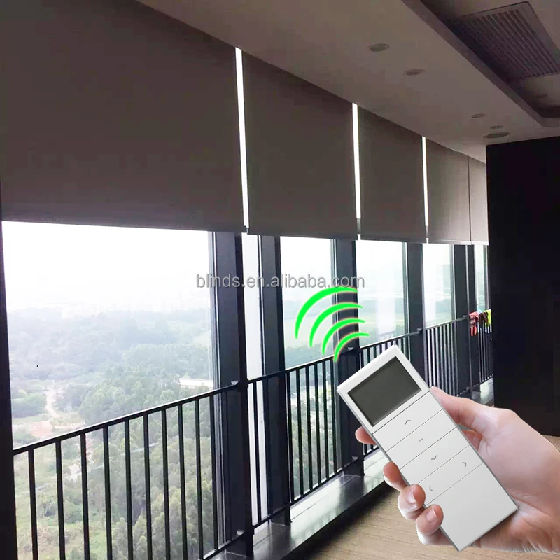 Electric Motorized Vertical Blind Track, Horizontal Motorized Balcony Roller Blinds