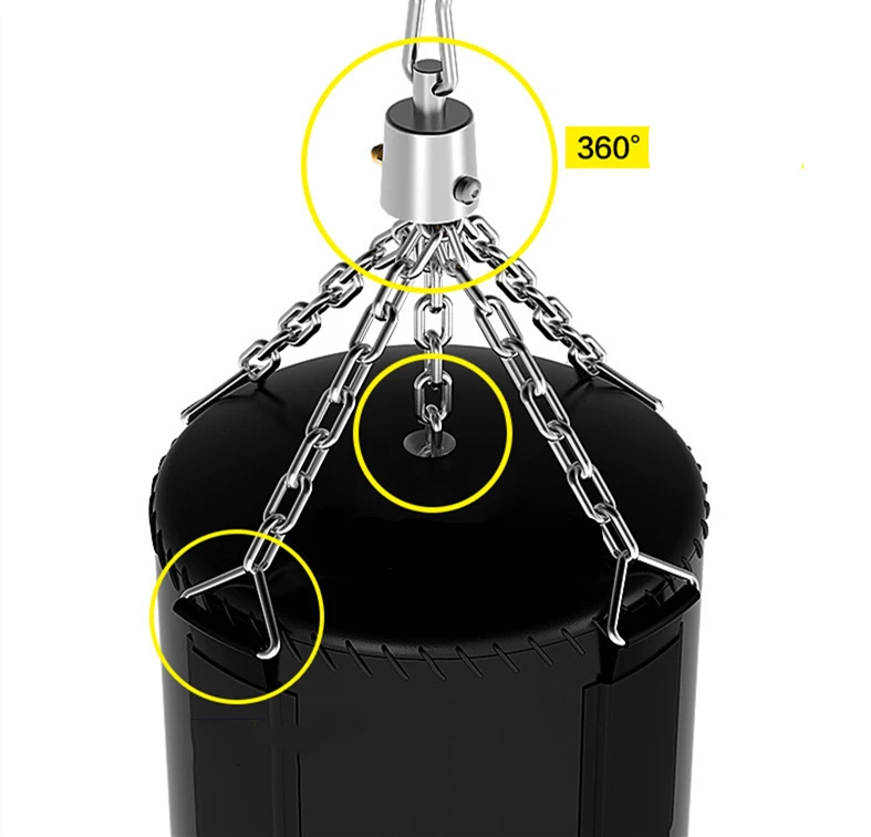 
Professional Boxing Training MMA Equipment Punching Bag Heavy Bag with Chain Ceiling Hook 100cm 