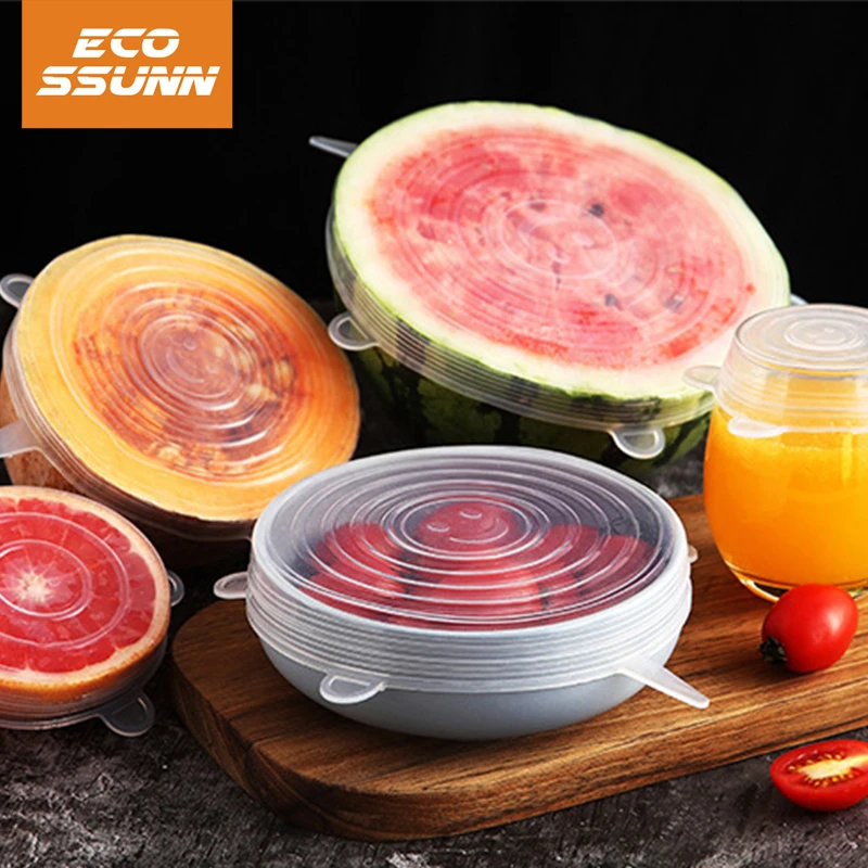 stretchable Silicone food Bowl tea cup cover lids set for keeping fresh food