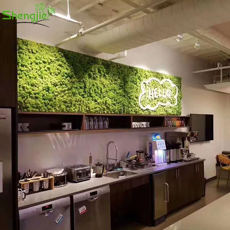 Hot sale vertical artificial natural preserved moss grass wall for shop decor