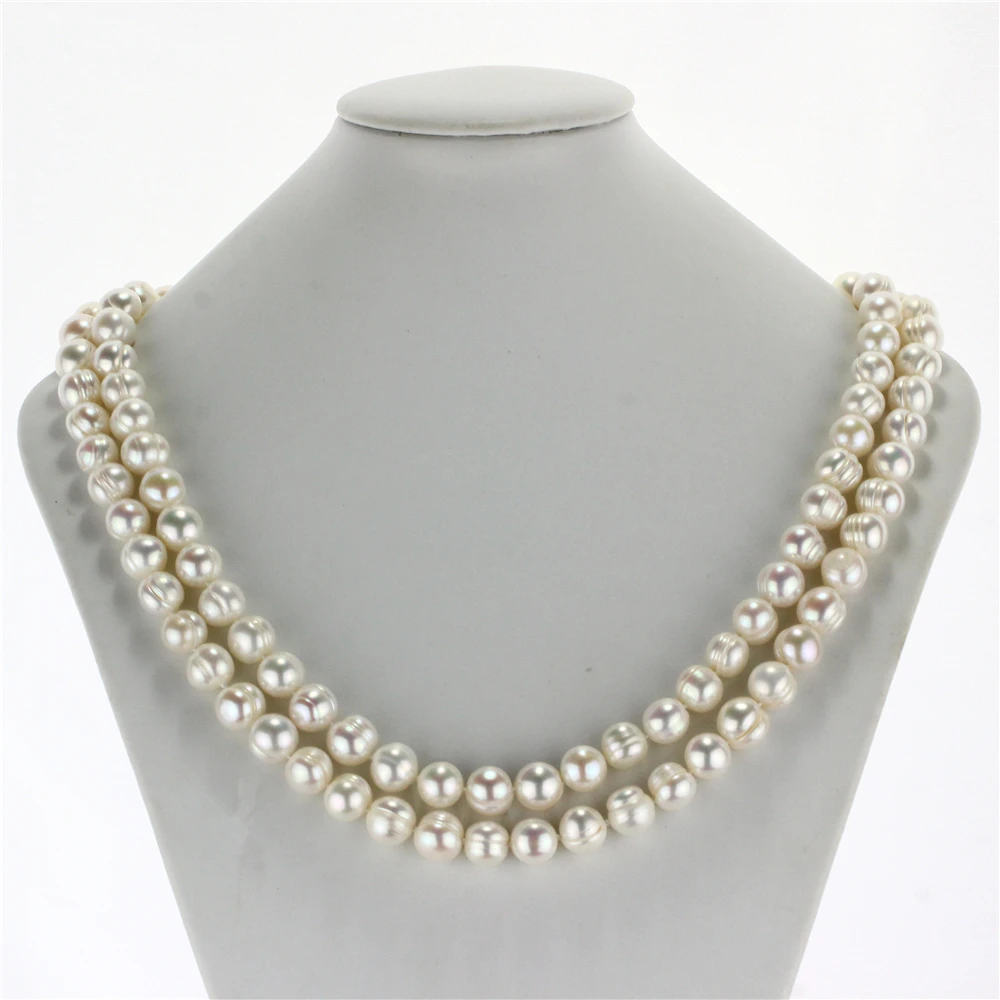 11mm A 47' off round natural freshwater pearl necklace fine jewelry