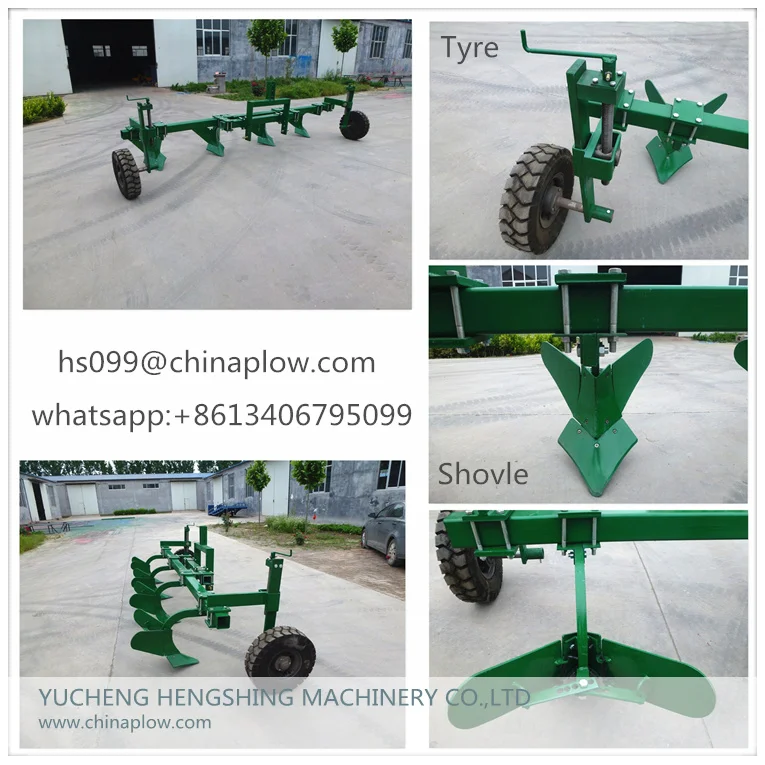 Agri machinery ridging plough with tires