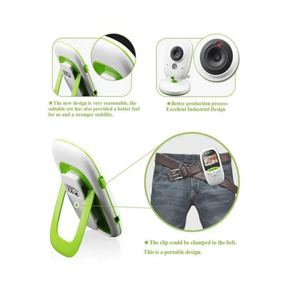 VB602 ббеспроводной монитор ИК ночного видения температура монитор колыбельные Интерком в режиме VOX видео безопасности камера-няня