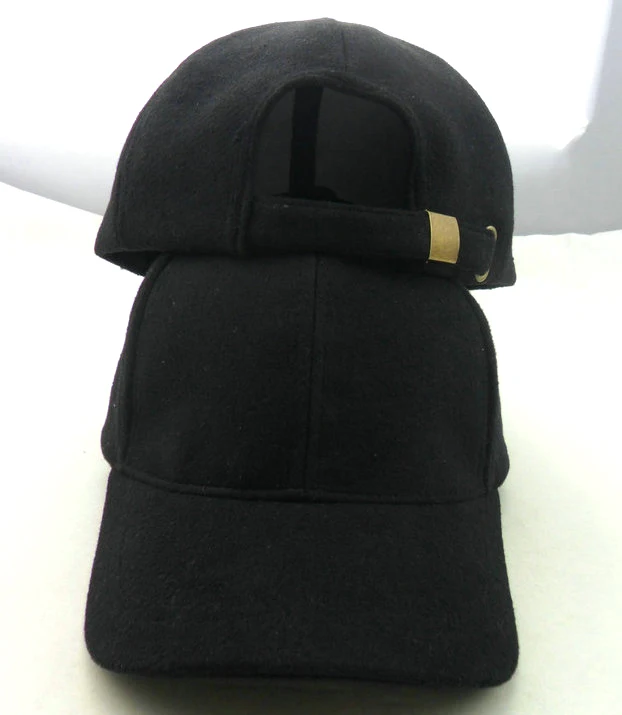 cheap wholesale wool felt men black baseball cap