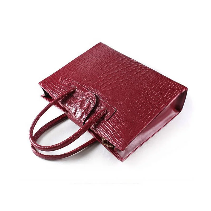 
Wholesale Fashion Crocodile Lady Handbag Real Leather Women Bag Solid Ladies Handbags 