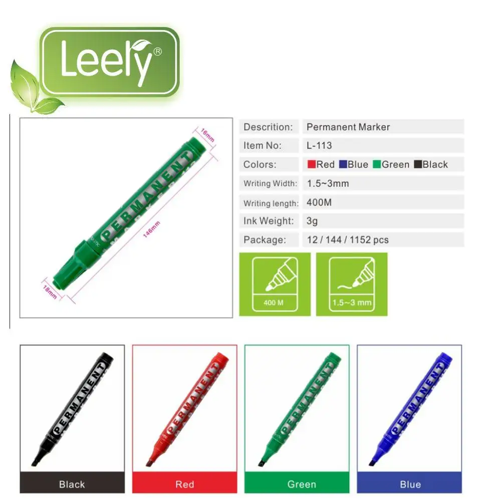 0044W Manufacturer oil-base color permanent marker pen with non erasable ink