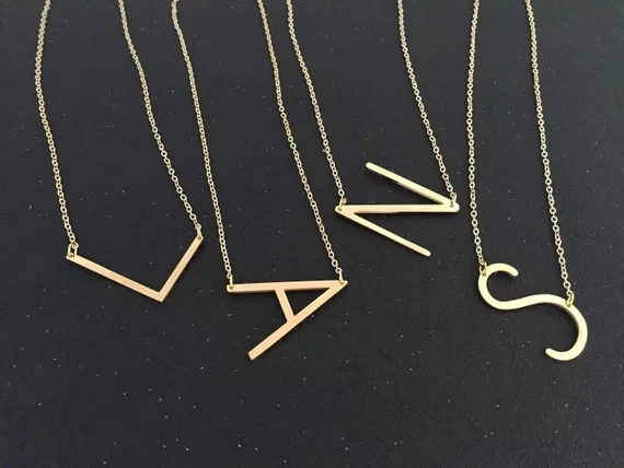 
necklace with initials funny personalized friends forever best bitches 