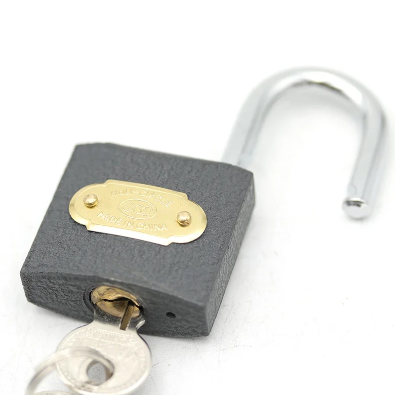 Best selling product heavy duty black/grey color padlock paint spray iron padlock Size 20-25-32-38-50-63-75mm