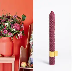 Wholesale 100% Pure Beeswax Handmade 9 Inch Smokeless Taper Candles For Home Gifts Christmas Decoration Wedding Party