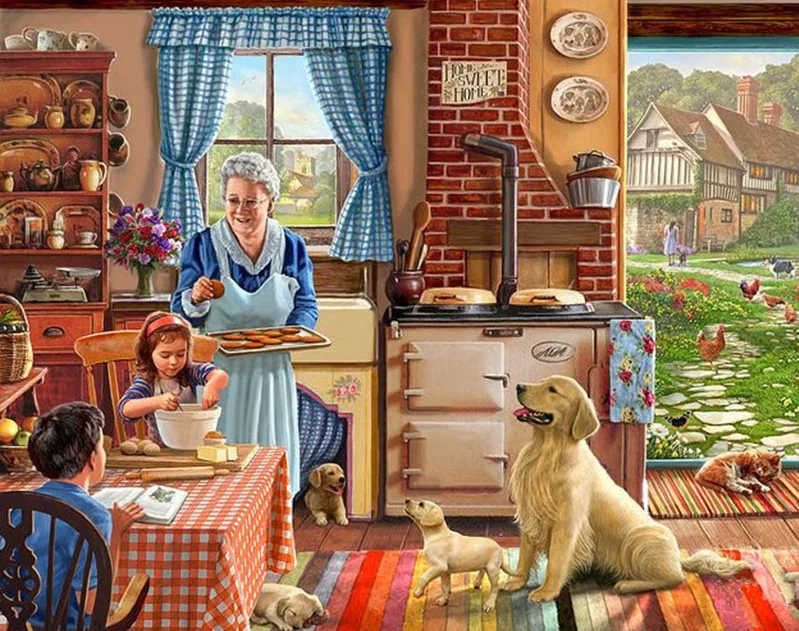 
5D DIY Diamond Painting Breakfast time Diamond Embroidery Full Display circular Picture Of Rhinestones Decor Gift 