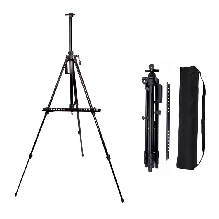 
Aluminum Alloy Adjustable Metal Easel Drawing Set Stand Hand Telescopic Sketch Painting Easel For Artist Painting 