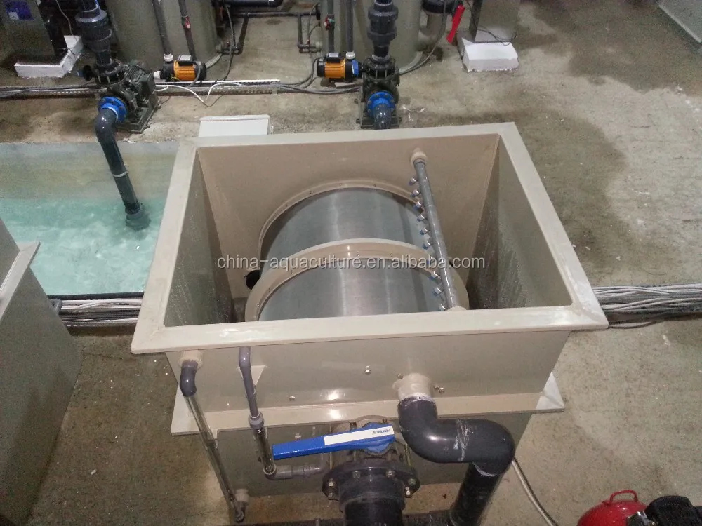 Fish farming drum filter for water treatment