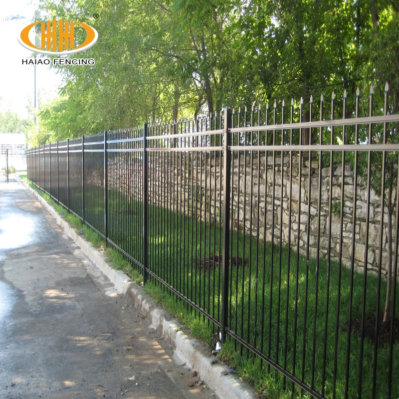 cheap iron fence philippines wrought prefabricated long lasting powder coating tubular steel fence in pieces