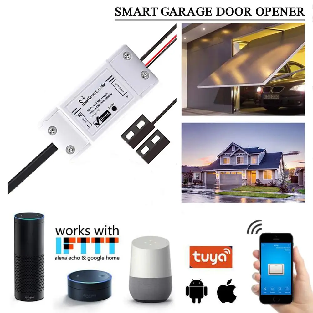
APP Control Alexa Google Home IFTTT garage door opener WiFi Garage Door Opener Automatic garage door opener 