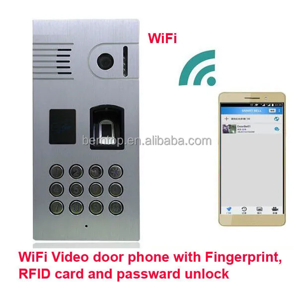 
720P HD Live Streaming Fingerprint & Code Access Smart IP WIFI Video Door Phone with IR Night Vision and Motion Detection Alarm 