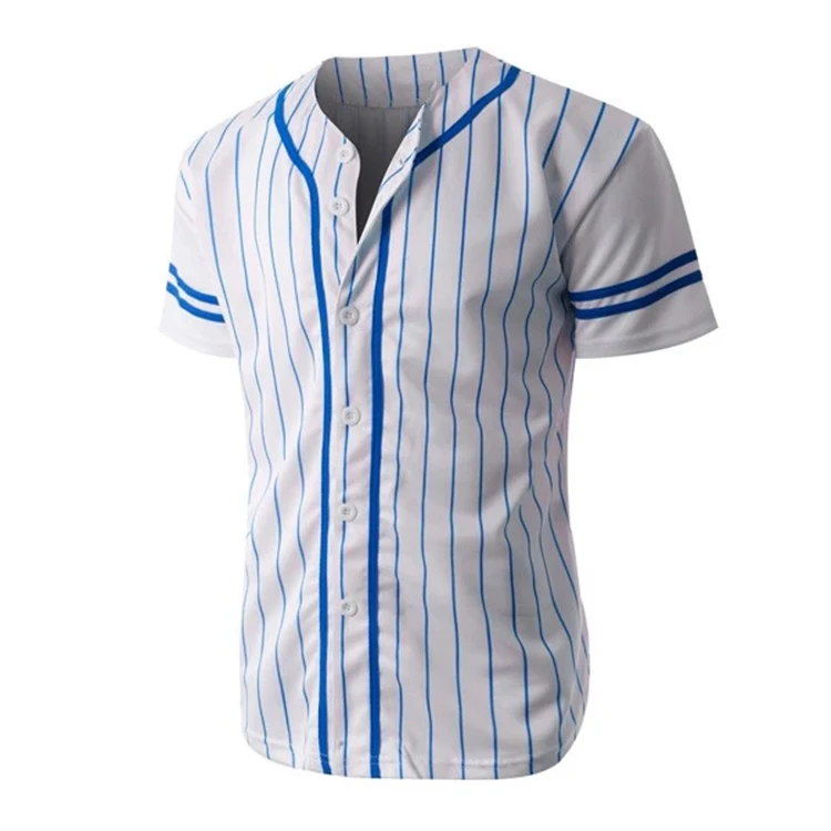 Мужские Бейсбольные Джерси на заказ, бейсбольные Джерси pinstripe с пуговицами, оптовая продажа с китайского завода