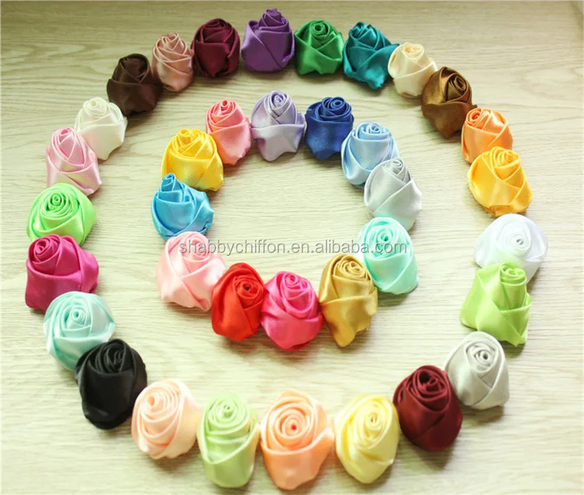 Handmade Mini Rose Satin Ribbon Flowers / baby headband /hair accessory