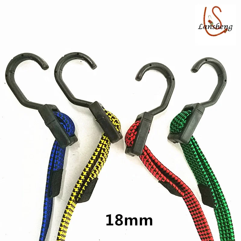 Безопасная и Нетоксичная высокопрочная цветная эластичная резиновая веревка 18 мм с пластиковым крючком