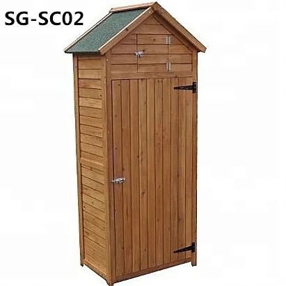 Outdoor Wood Composite Garden Tool Cabinet with Sentry Apex Storage Shed