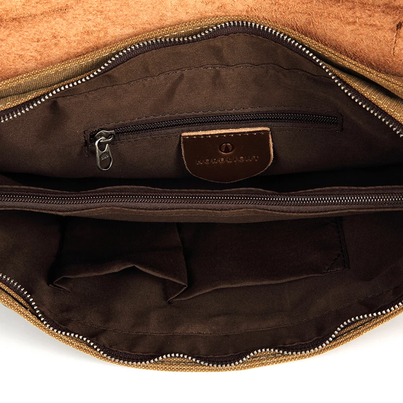 Famous branded leather men briefcase bag canvas laptop messenger shoulder bag