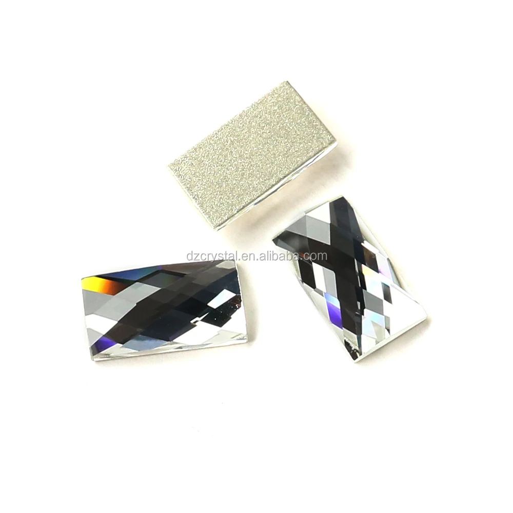 Оптовая продажа, Прямоугольные Стеклянные зеркальные Кристальные бусины с плоской задней поверхностью