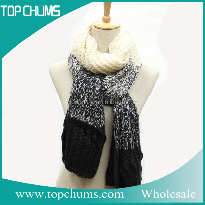Оптовая торговля китая иу рынок малого MOQ зима Градиент knited новая модель шарф