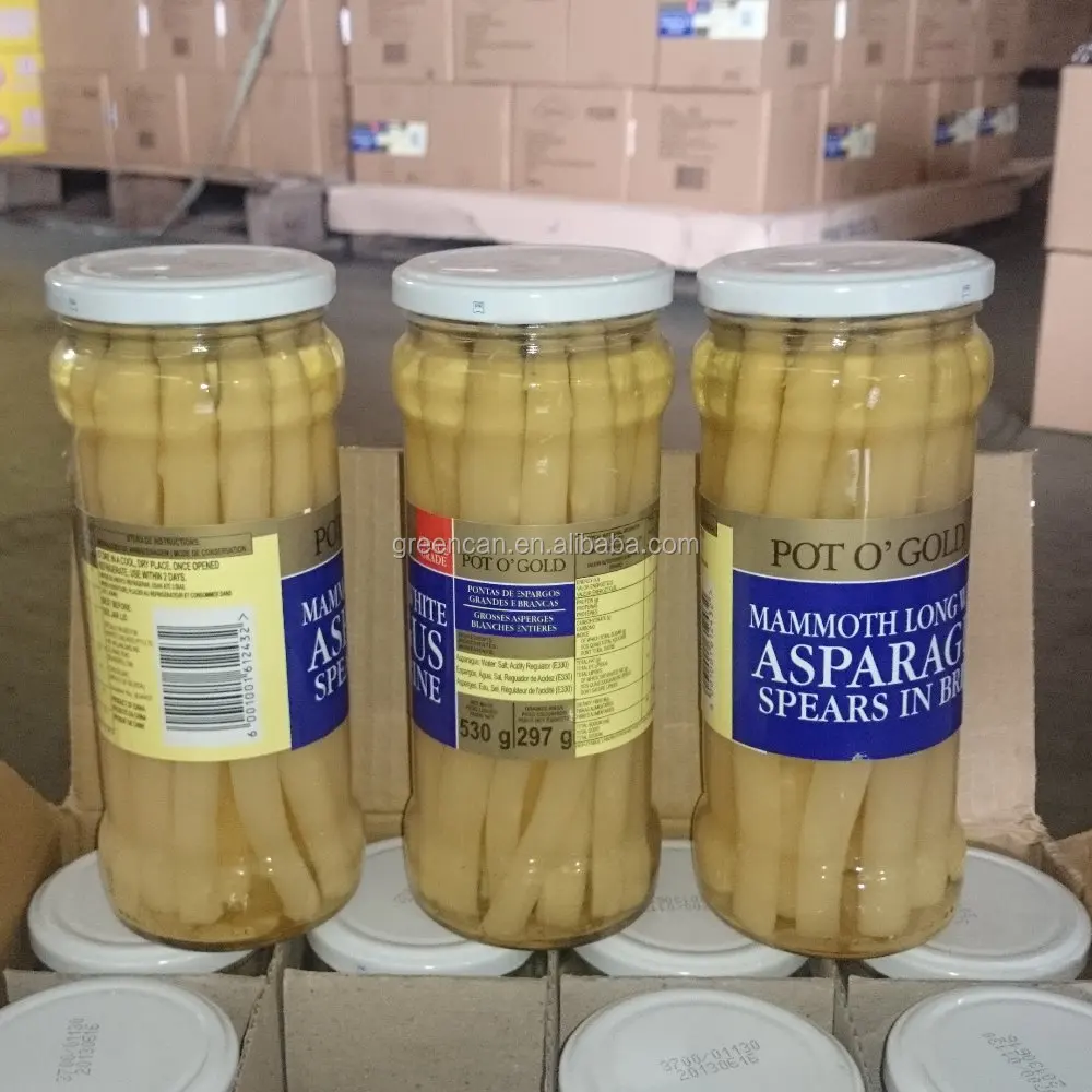low price canned food vegetables high quality white asparagus glass jar in brine factory wholesale
