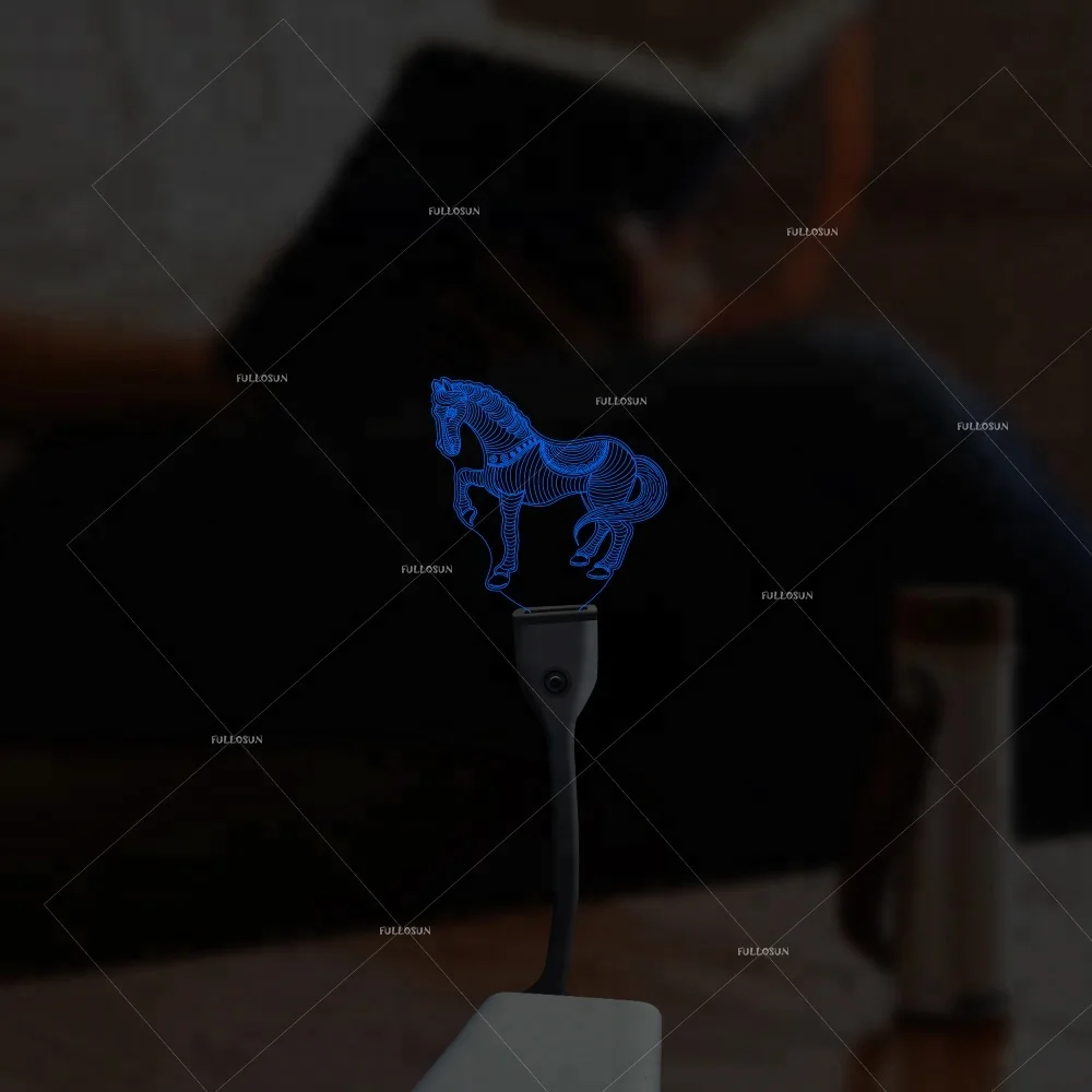 mini usb led lamp christmas lights horse led night light lamp  decorative usb table nightlight  usb port