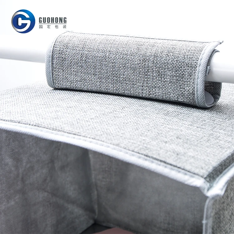 
Eco-friendly Multipurpose 4 Shelves Grey Fabric Hanging Closet Storage Organizer For Clothes 