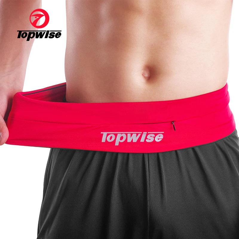 High quality chinlon material springy Sports running belt with zipper opening on the front