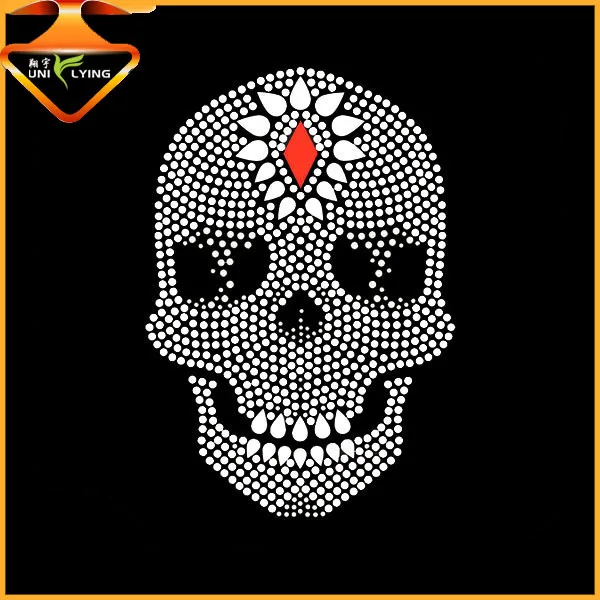 beautiful Create Iron On transfer skull Rhinestone Design