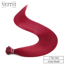 Neitsi I Tip Hair Extension 100% remy Human Hair Indian Straight Keratin Capsules atural Brown and Blonde Color hair extension