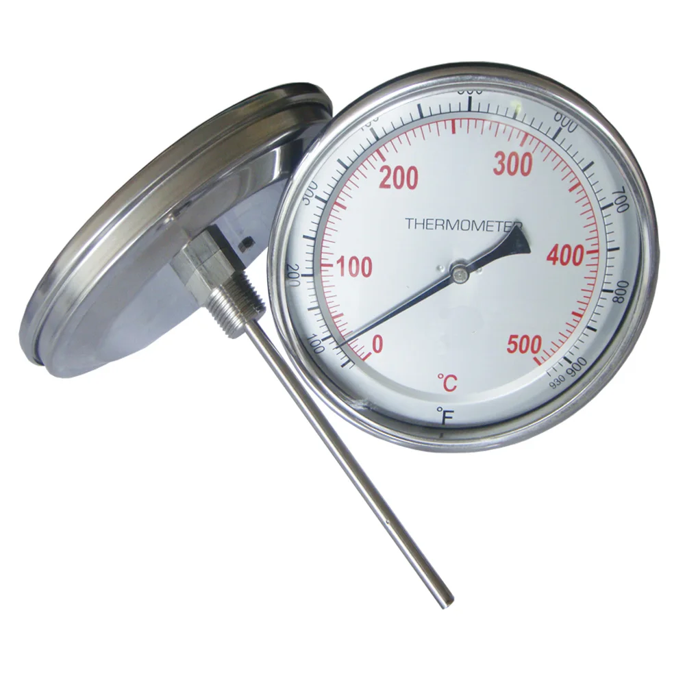 0-500C Bimetallic thermometer with back