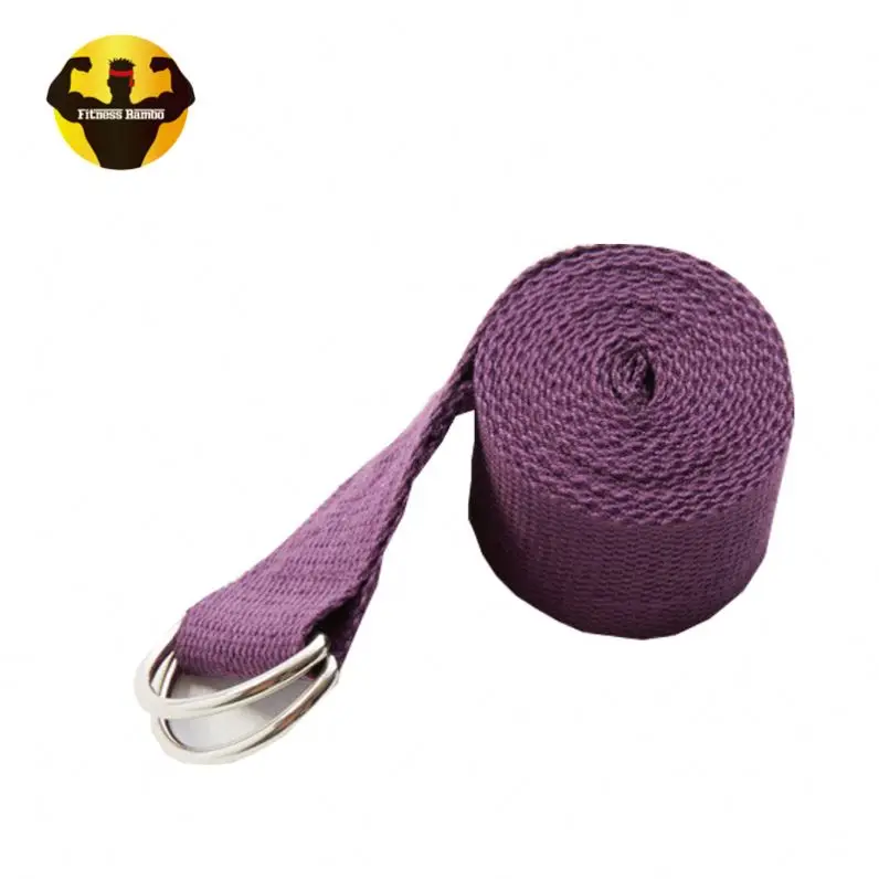 Rambo hot selling 2019 Colorful D Ring training Cotton Stretch hemp Yoga bands and yoga Strap