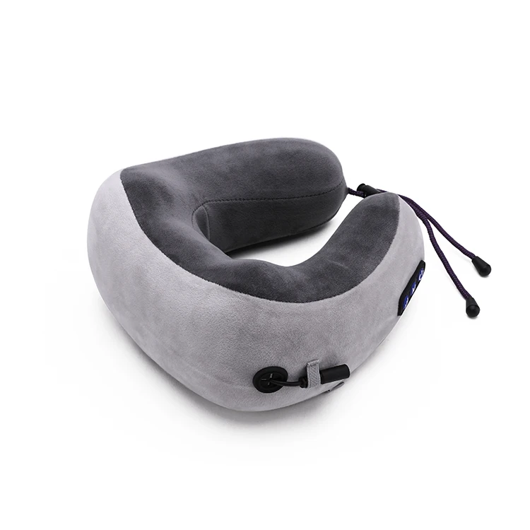 U-образная вибрационная электрическая дорожная подушка для шеи с аккумулятором, вибрационная массажная подушка для путешествий с массажем