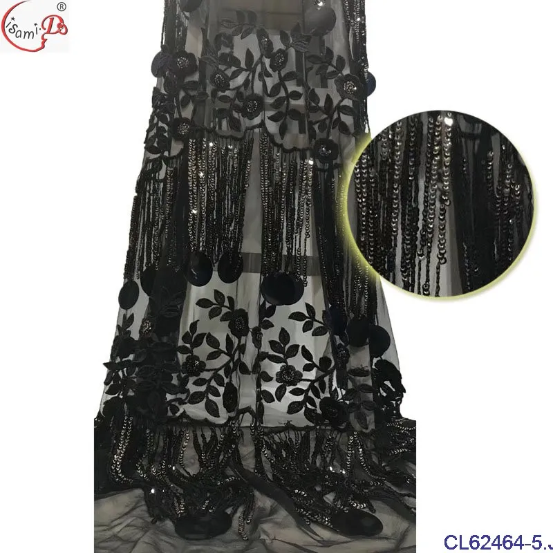 
CL62464 High quality sequin african french lace with stone 