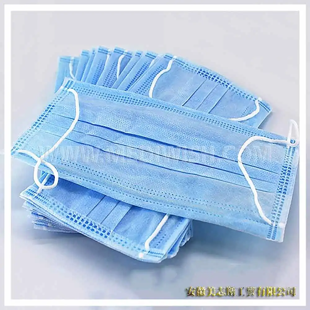 Face Mask with earloops 3 layers non sterile Non Woven Disposable Surgical
