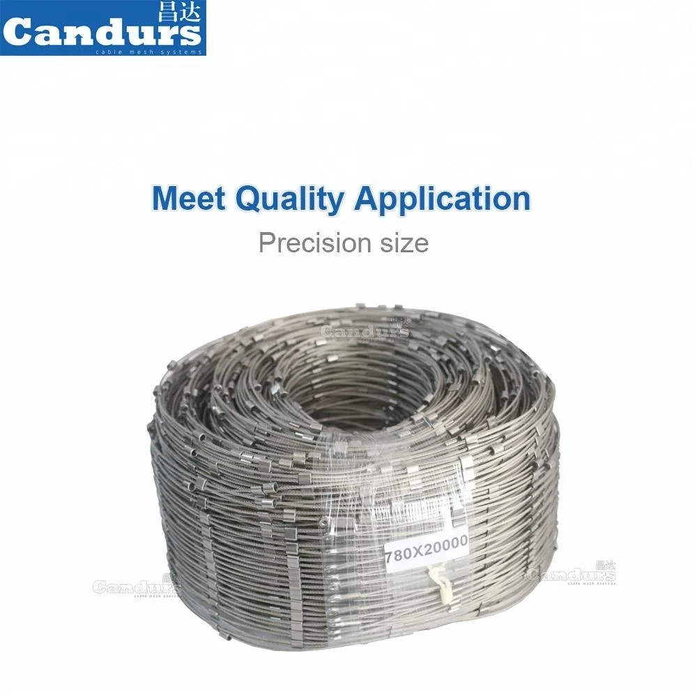 
AISI SS 316 Stainless Steel Wire Rope Mesh Cable Webnet With Sleeve 